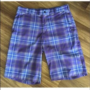 ⬇️NIKE GOLF Tour Dri-Fit Purple Plaid Shorts Sz 32